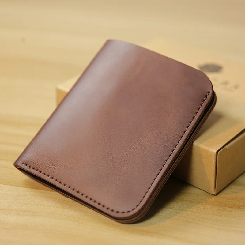 

Men Retro Small Wallet Genuine Leather Ultra-thin Short Purse Slim Card Holders Minimalist Design High Quality Male Money Bag