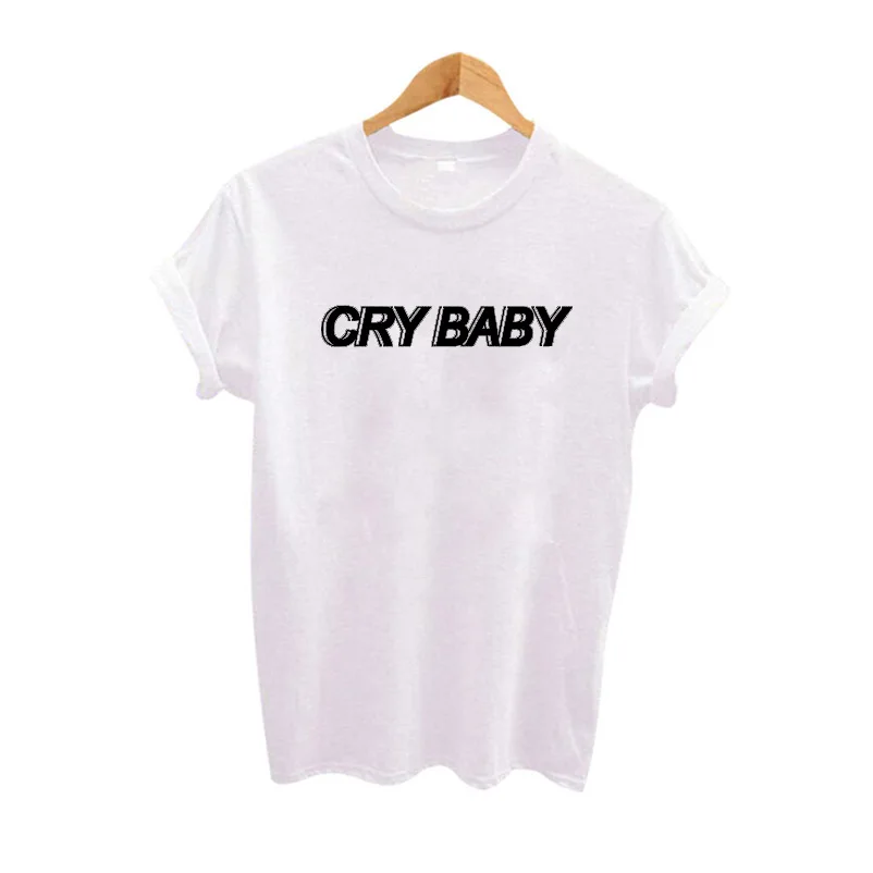 Cry Baby футболка для женщин черная белая серая Футболка Harajuku Tumblr Fangirl логотип Топ S-3XL