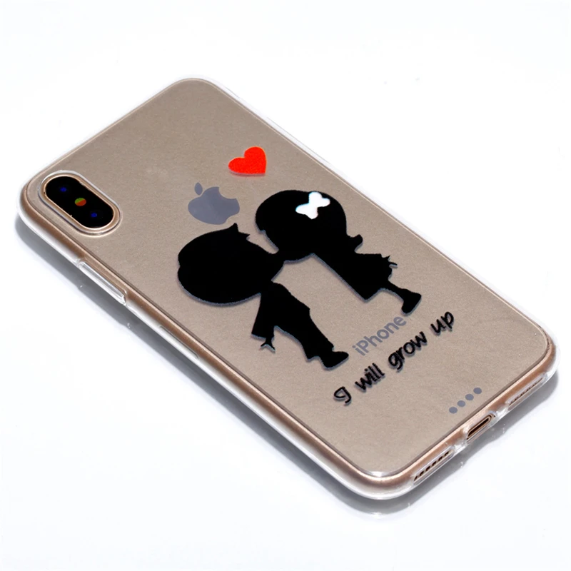 Smorov lovers I will grow up TPU crystal shockproof Case cover skin for iphone X 10 Phone shell Capinha Fundas |