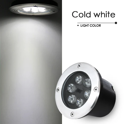 Светодиодный подземный светильник RGB декоративный открытый IP68 AC12V 24V утопленный водонепроницаемый светильник из нержавеющей стали - Испускаемый цвет: Cold white
