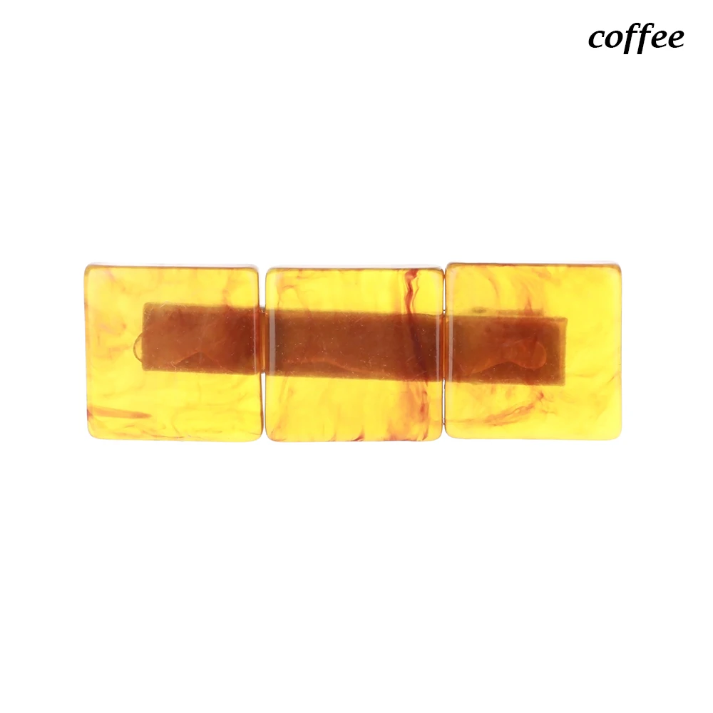 coffee Корейские Модные Цветные полимерные заколки, Геометрические Квадратные заколки для волос для женщин и девушек, аксессуары для волос - Цвет: coffee