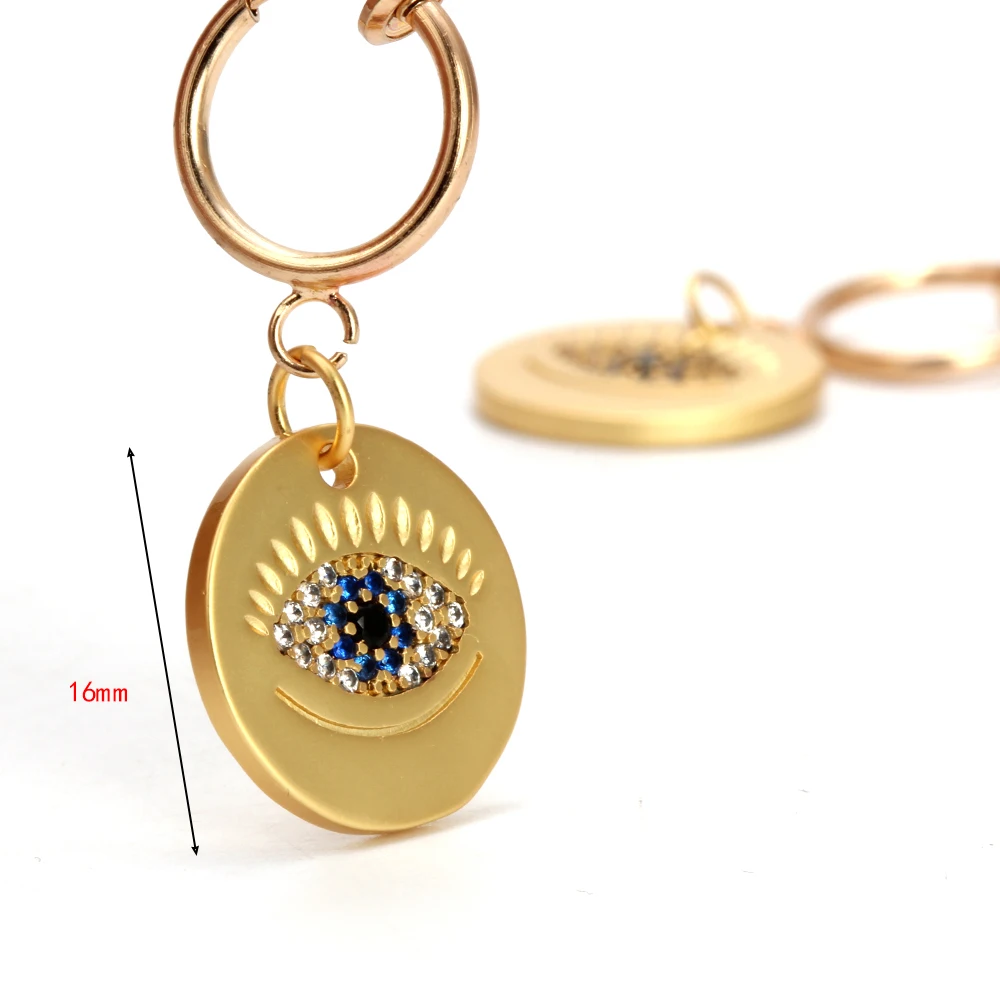 Женские Висячие серьги Lucky Eye с голубым сглаза циркониевые висячие золотого и