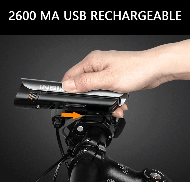 Велосипедный светильник INBIKE, немецкий стандарт, водонепроницаемый, USB, перезаряжаемый, аксессуары для руля велосипеда Предупреждение ющий флэш-светильник, 2600 мА/ч, Led Velo