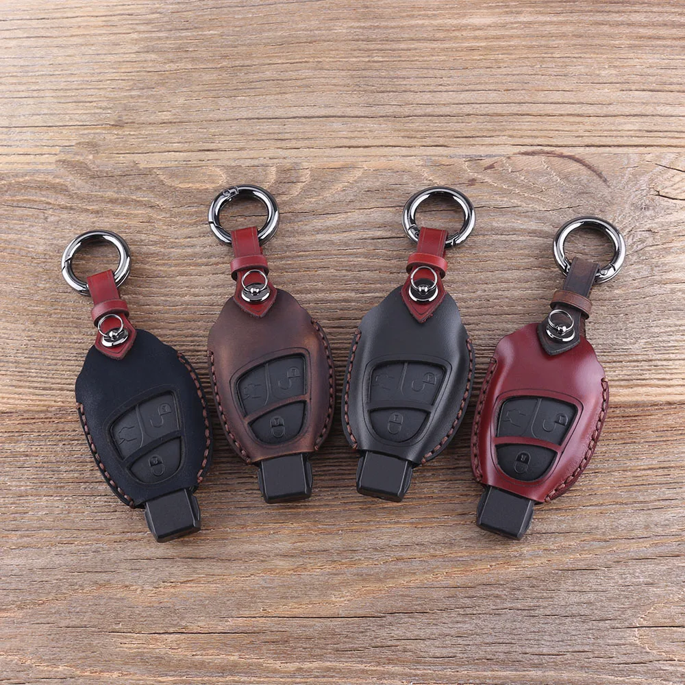 Кожаный чехол для ключей KEYYOU брелок Mercedes Benz C E ML S SL SLK CLK AMG 3B автомобильный 3