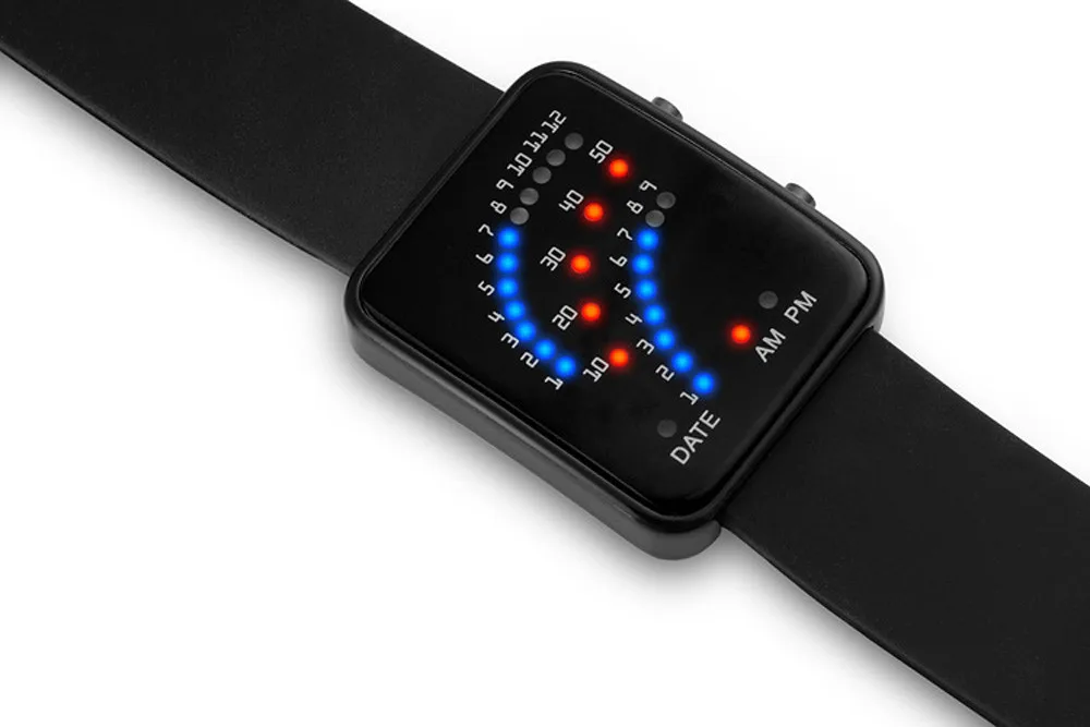 Светодиодные часы мужские модные светодиодные цифровые электронные с точечной