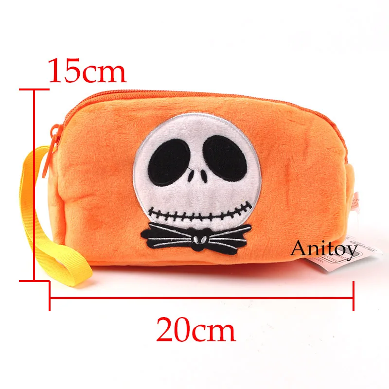Jack Skellington Джек Скеллингтон/стежка плюшевая косметичка для макияжа, сумка, плюшевый пенал Мягкие плюшевые игрушки куклы 20x15 см - Цвет: Jack Skellington