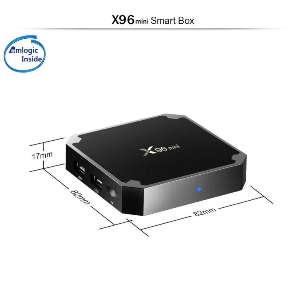 X96 Мини Android 7,1 ТВ приставка 2 Гб 16 Гб Amlogic S905W четырехъядерный процессор Suppot H.265 UHD 4K 2,4 ГГц WiFi X 96 мини приставка