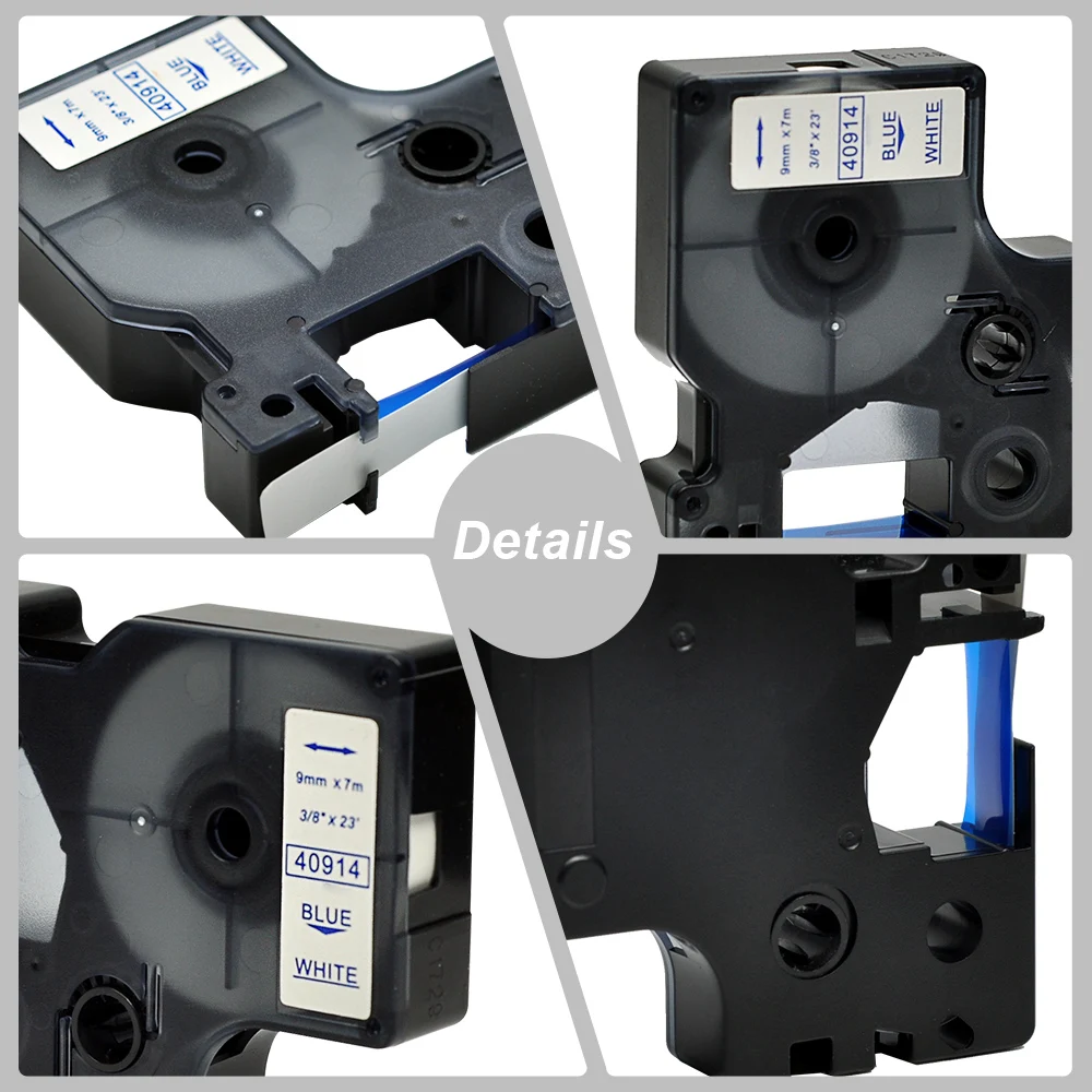 2 шт. 40914 совместим DYMO D1 label maker 9 мм 7 м синий на белом Клейкие ленты картридж для Dymo