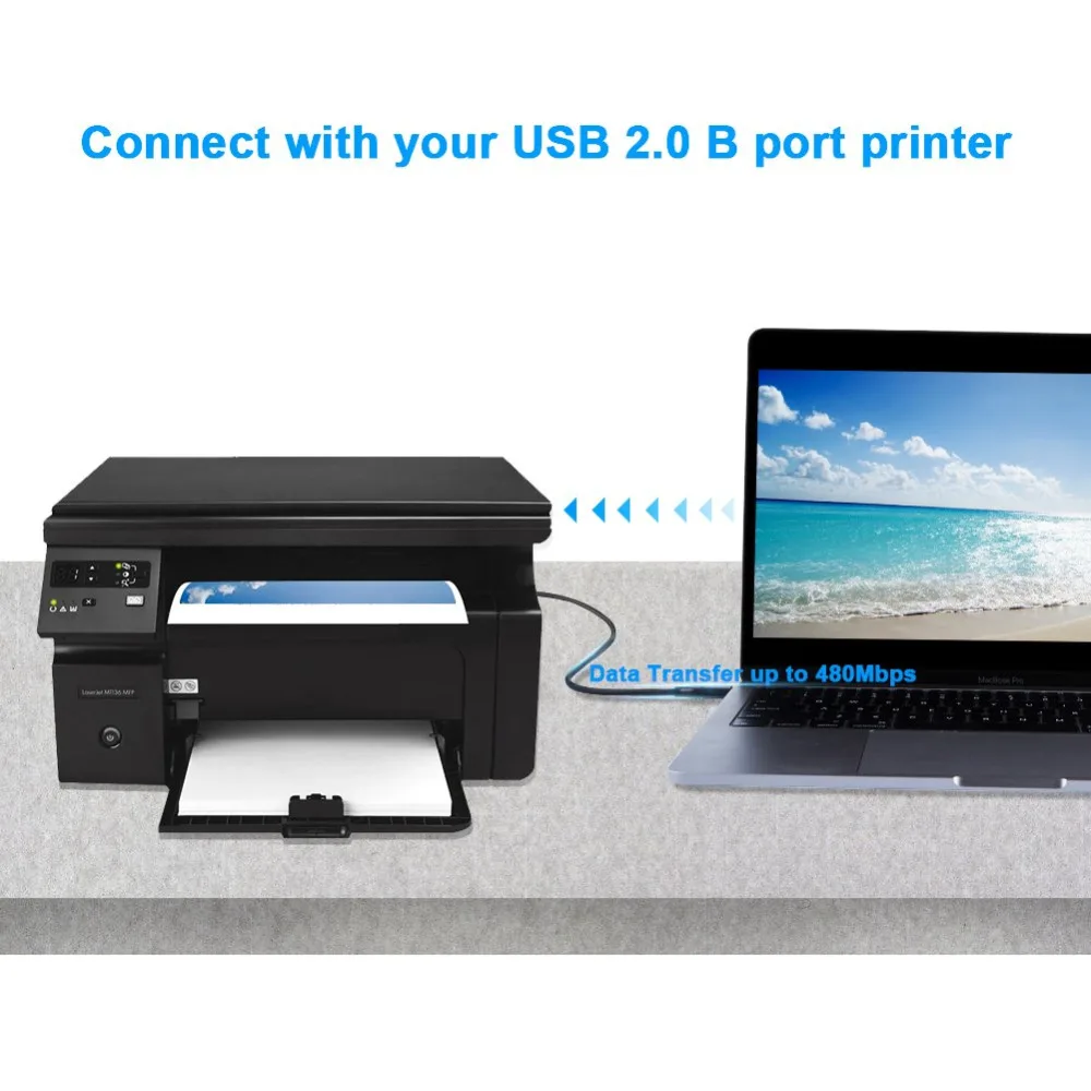 Кабель CableCreation 6.6 футов/10 футов/15 футов USB Type C к 2 0 B Male для принтера и сканера