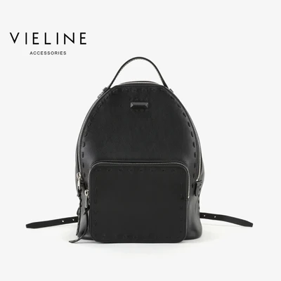 Женский рюкзак Vieline из натуральной кожи, известный бренд, женский кожаный рюкзак, кожаная школьная сумка - Цвет: black