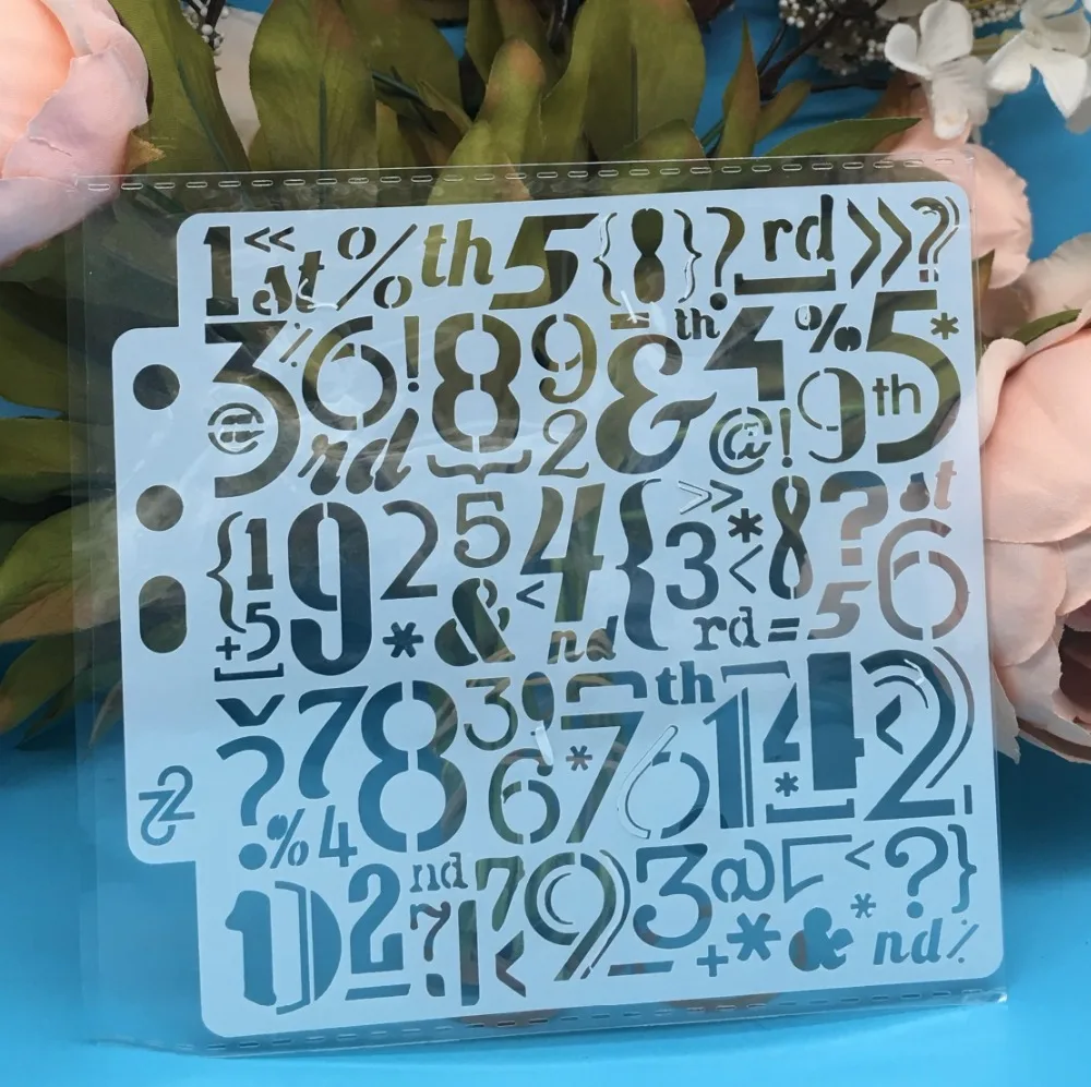 

13cm New Number Digit DIY Layering Stencils Wall Painting Scrapbook Coloring Embossing Album Decorative Card Template