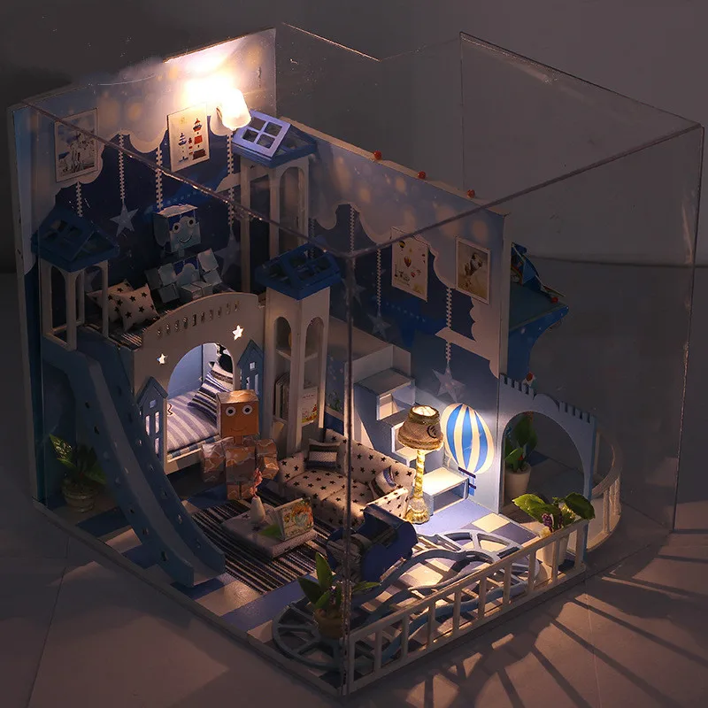 Детский Маленький Wish 3D Деревянный Кукольный дом DIY Ручная работа миниатюрный