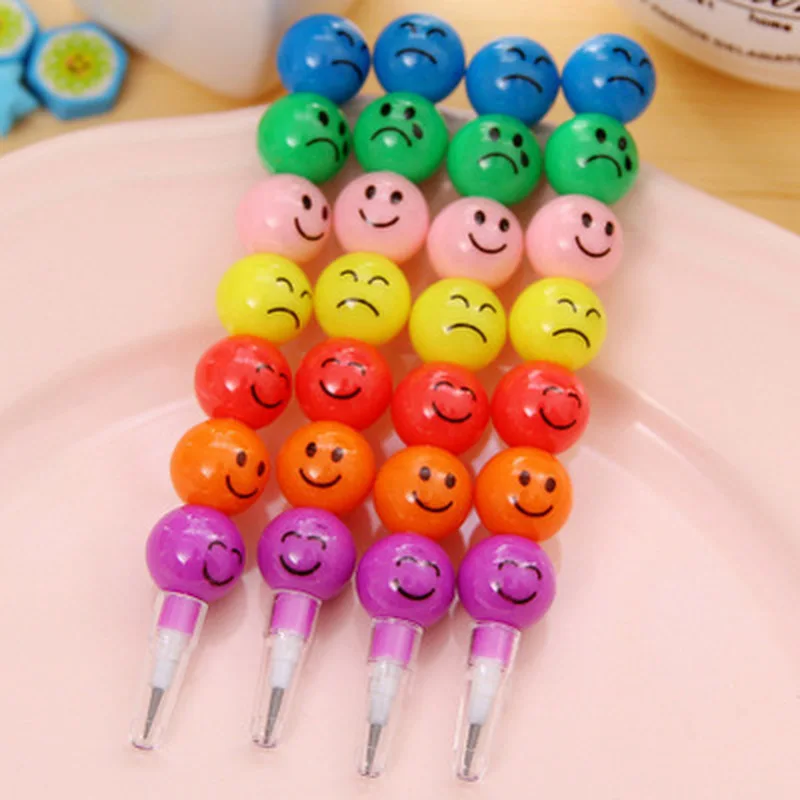 

1pcs 7 Color Crayons Art Supplies for Kids Pastel Pen Drawing Set Stationery Smiley Face Crayons Kawaii School Supplies Drawing