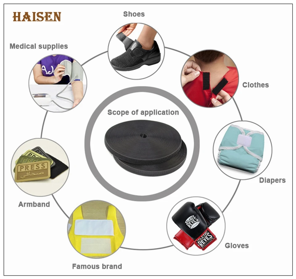 Haisen, 2 см* 1 м мягкий нейлоновый крюк и петля клейкая застежка, AB липкие наклейки/волшебная лента для DIY швейных аксессуаров одежды, сумки