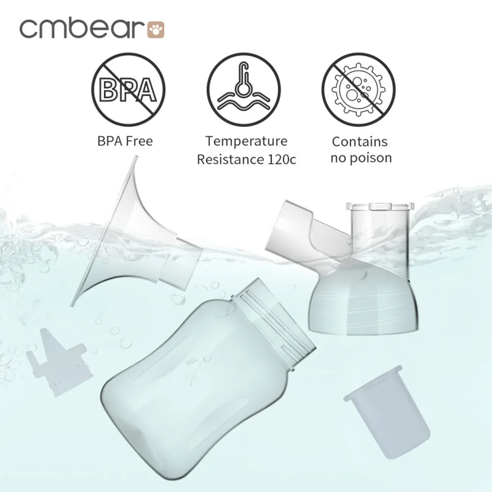 CMbear обновленный светодиодный Электрический молокоотсос с бутылочкой для молока Удобный USB мощный молокоотсос для грудного вскармливания младенцев