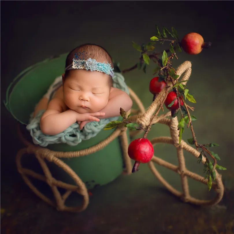 As Photo Новорожденный велосипед ведро набор реквизит для фотосессии детский велосипед фотосессия реквизит фото фон - Цвет: As Photo