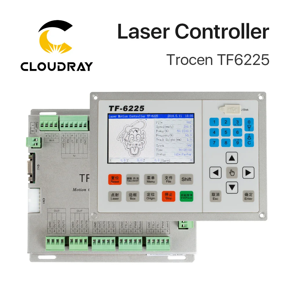 Cloudray Trocen Anywells TF6225 Co2 система лазерного контроллера для лазерной гравировальная и