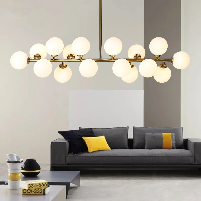 

Nordic DNA Magic Bean Pendant Lights LED hanging lights for Dining living room G4 Gold Glass Ball pendant Lamp Fixtures