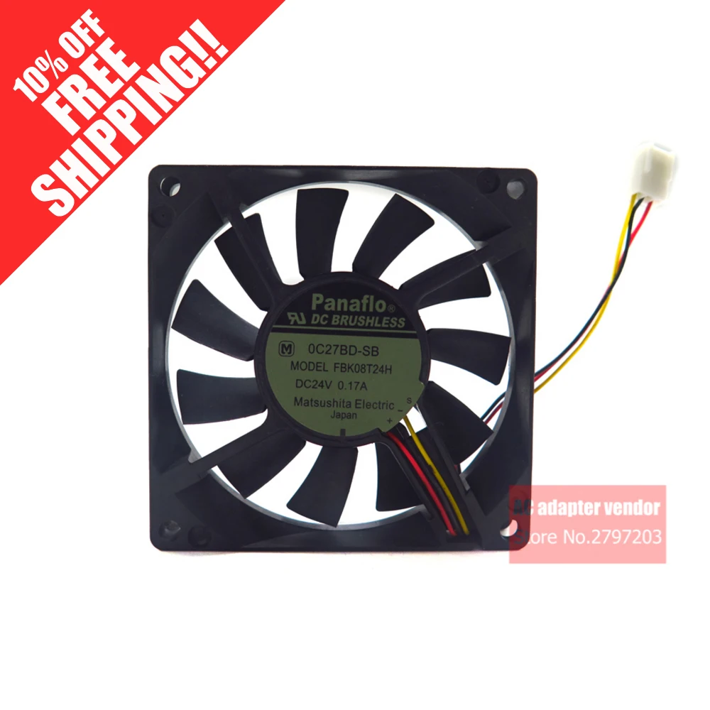 Вентилятор охлаждения Panaflo FBK08T24H DC 24 В 0 17 а 80*80*15|cooling fan|24v dc cooling fan24v fan |