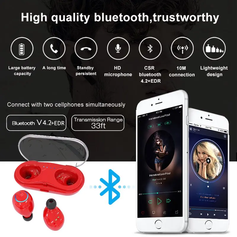 VTIN TWS беспроводные Bluetooth наушники близнецы с шумоподавлением вкладыши зарядным
