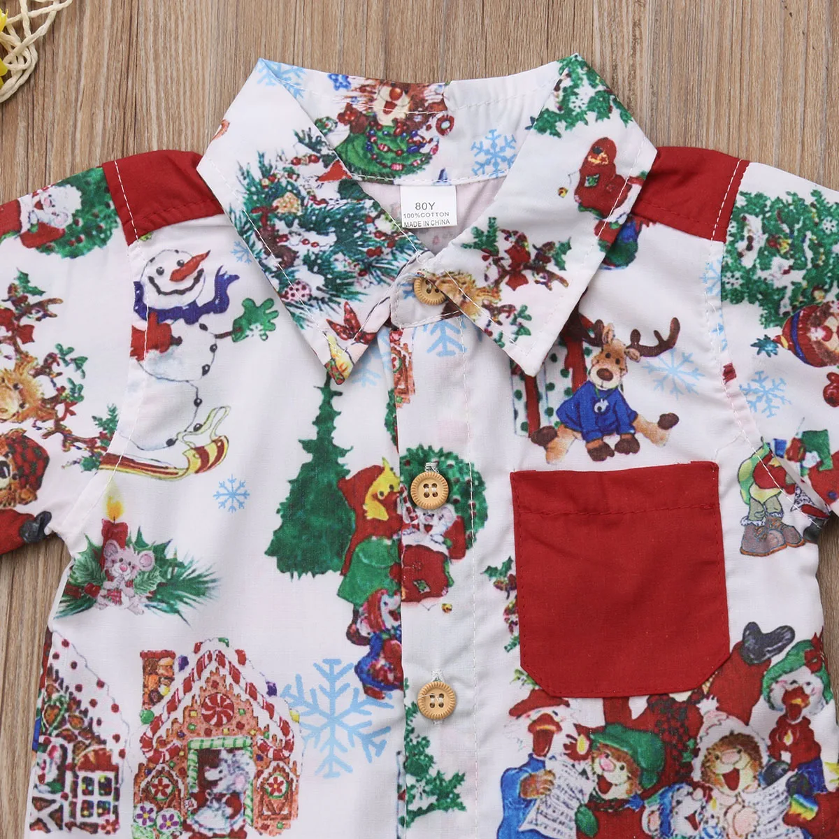 Xmas Baby Boy Gentleman Clothes Set Summer Suit For Toddler Kid Formal Party Print Blouse Shorts Chrismas Clothing 1-5Y |