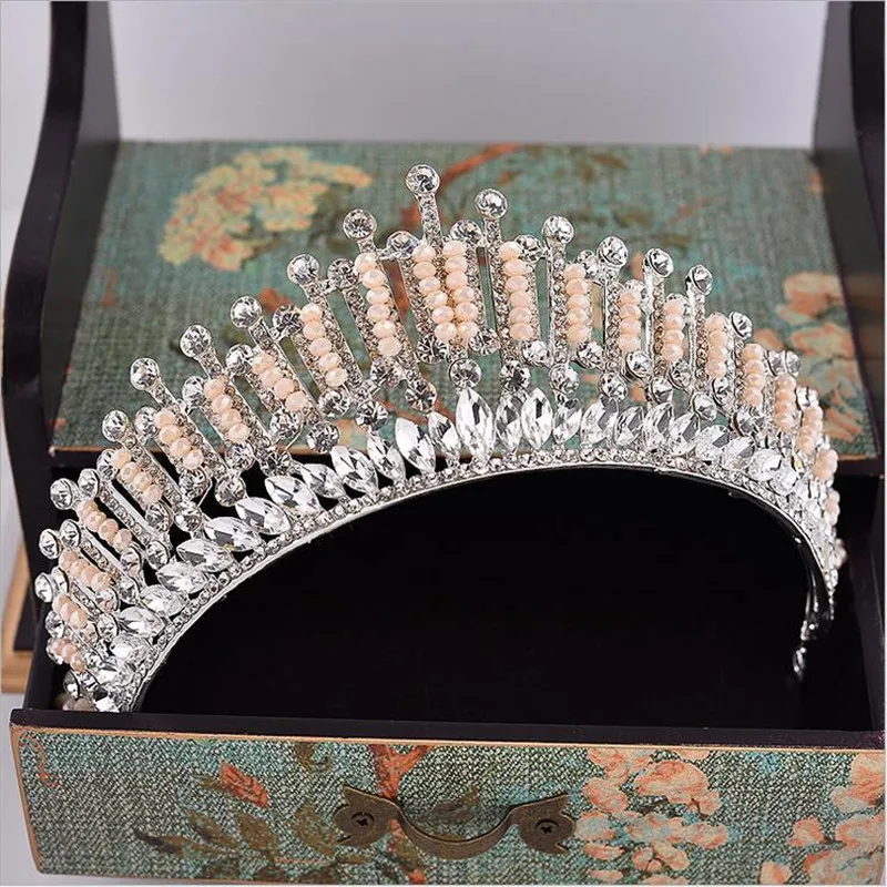 CC tiaras коронки для волос Роскошный Розовый Кристалл Дизайн обручальные свадебные