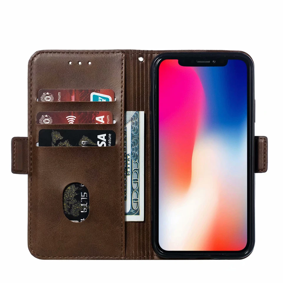 Роскошный кожаный чехол-кошелек для iPhone 6 6s 7 8plus с отделением карт и подставкой