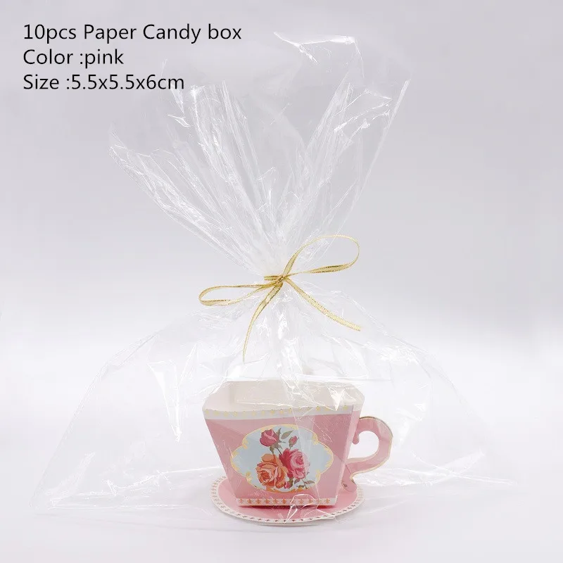 Pink Cup Романтическая коробка для жениха, невесты, шоколада, украшения для свадебной вечеринки, пустотелая бумажная коробка для конфет с бабочкой, подарочные коробки с кисточками и цветами - Цвет: Pink Cup