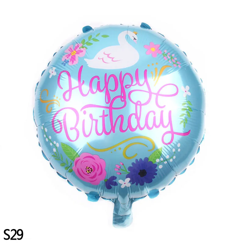 S29 18 дюймов Globos фольгированные шары «С Днем Рождения» детский душ надувные игрушки баллон из гелий круглый воздушный шар для детской вечеринки - Цвет: S29
