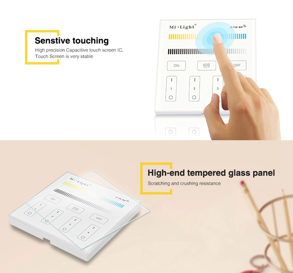 Milight MiBoxer 2 4G T2 4 зоны CCT настроить Smart Led сенсорный Панель пульт дистанционного