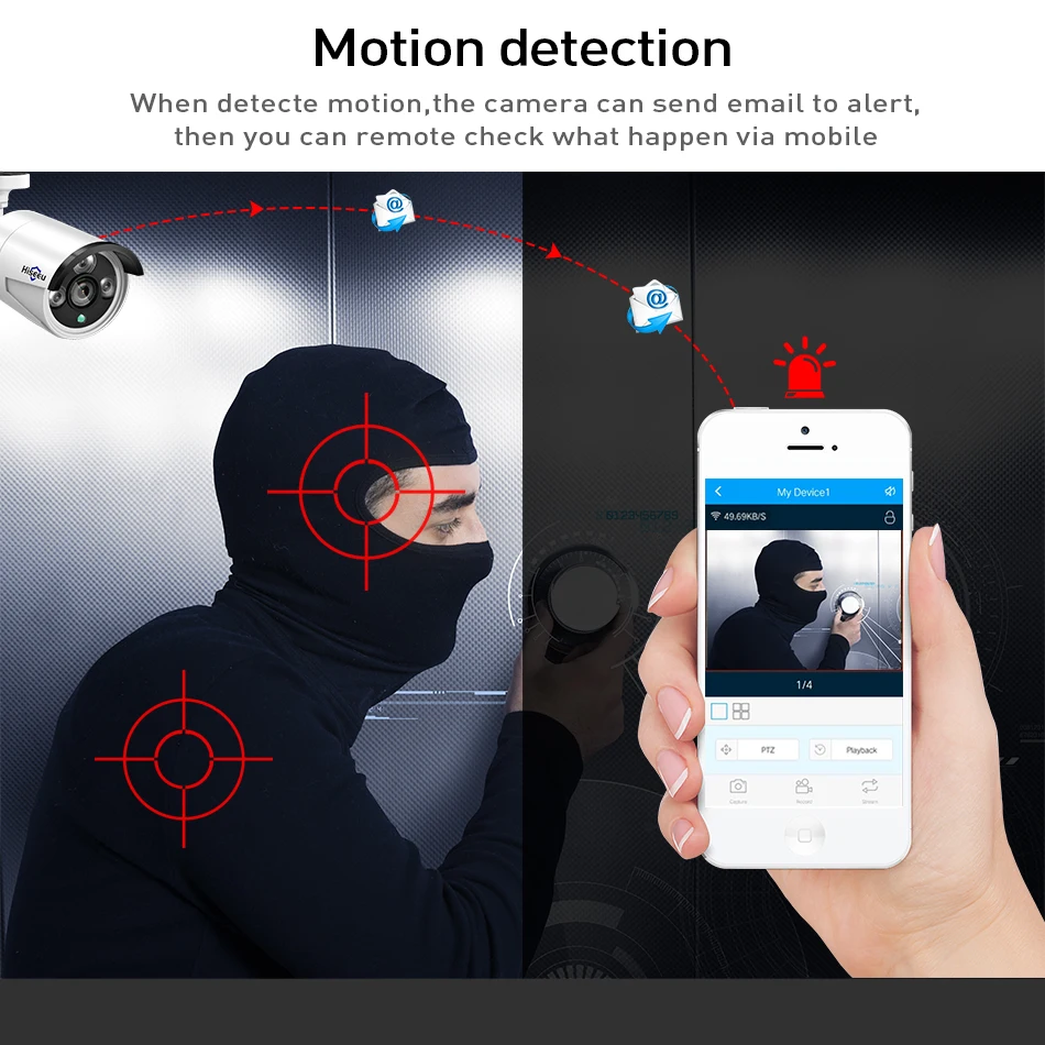 Hiseeu 4CH 960 P/1080 P двусторонний мониторинг Беспроводная CCTV камера система 2MP