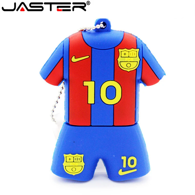 JASTER футбольная Джерси Barca Messi Флешка usb флеш-накопитель 4GB 8GB 16GB 32GB 64GB футбольная ручка-накопитель в подарок