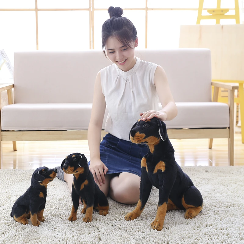 Реалистичная Имитация Черной собаки плюшевая игрушка плюшевое животное милая