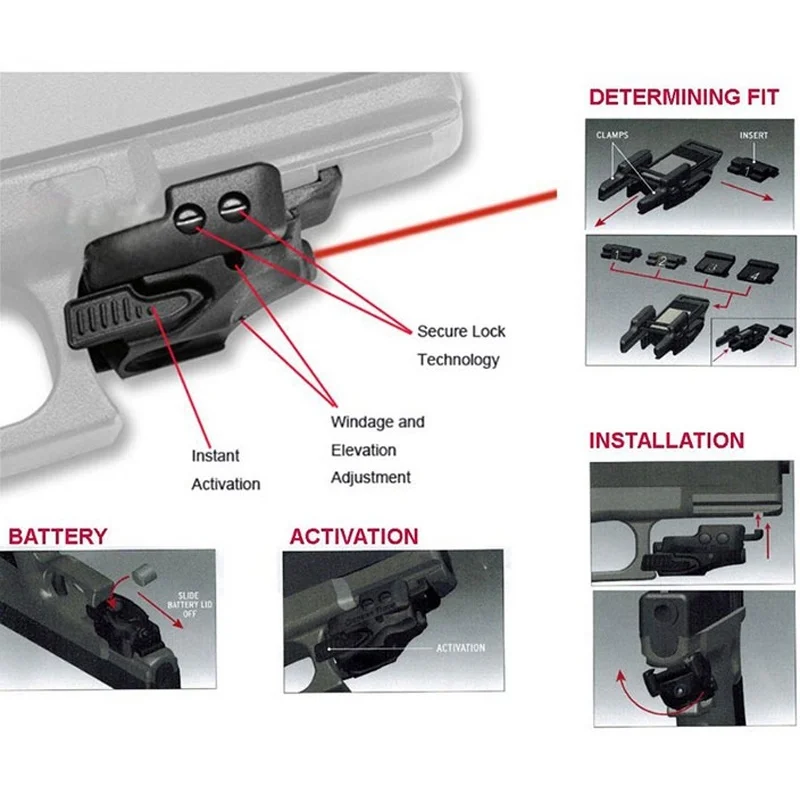 

Universal Pistol Gun Glock Polymer Red Dot Laser Sight Scope For Glock 17 19 M1913 Picatinny or Weaver Rail Hunting Accessory