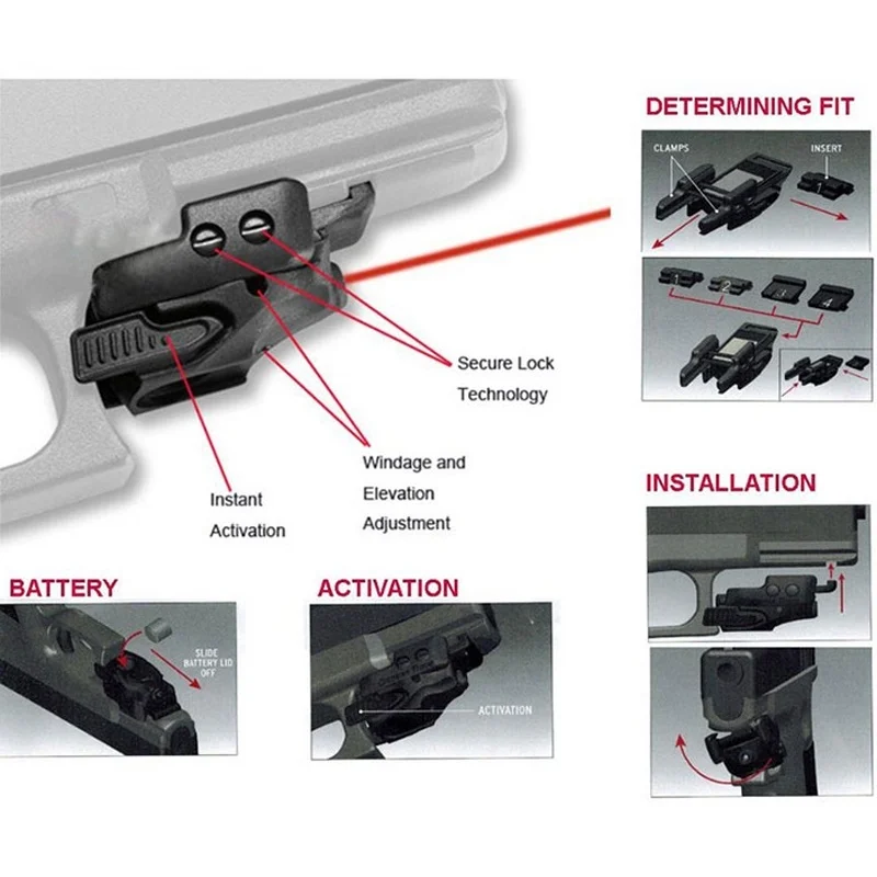 Универсальный пистолет Glock полимерный красный точечный лазерный прицел для 17 19