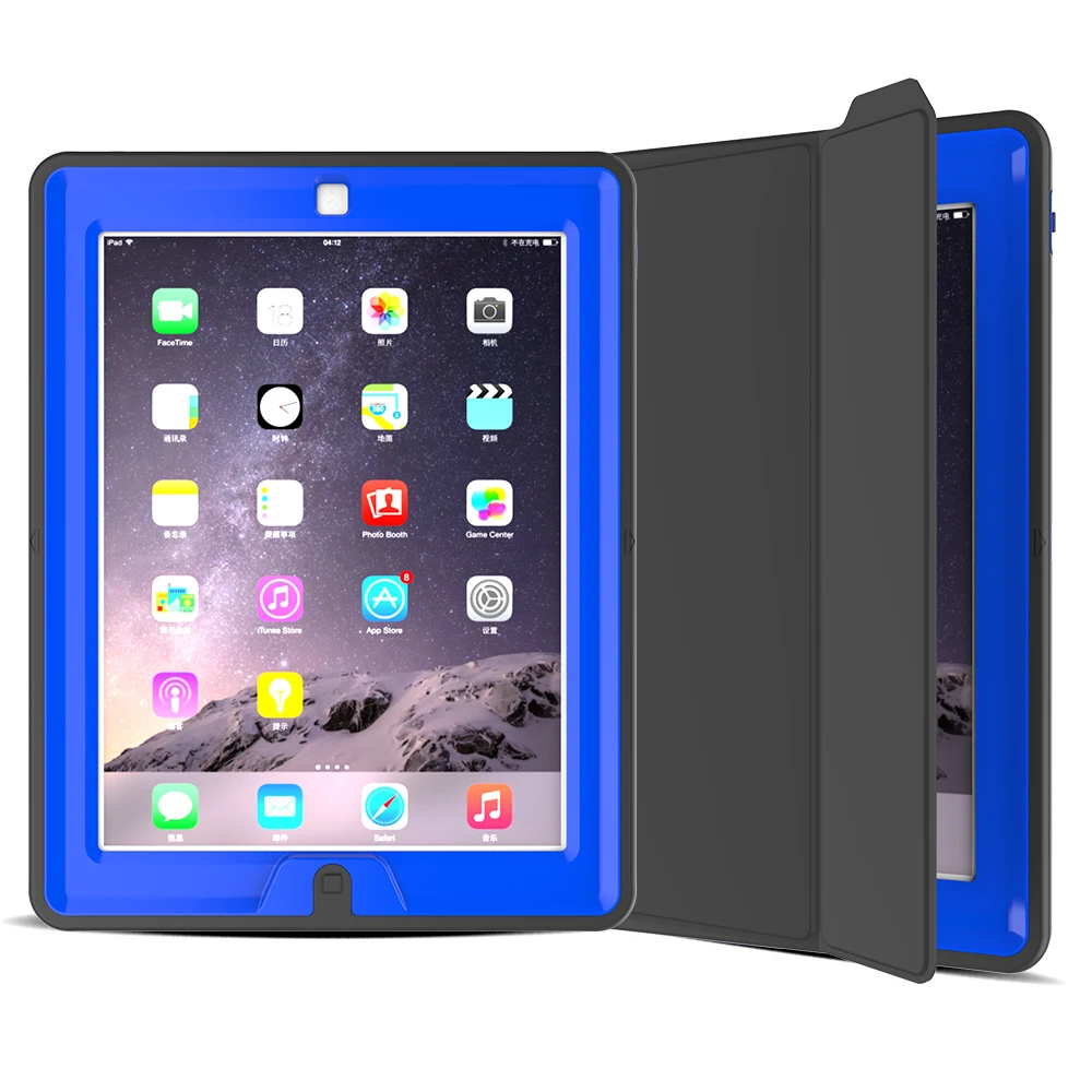 Роскошные смарт Wake up Функция чехол для iPad 2/3/4 прочная Броня противоударный Heavy Duty