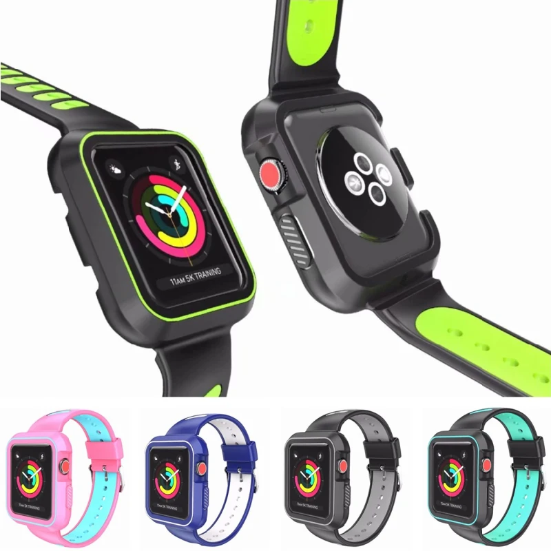 Чехол и ремешок для Apple Watch Band 42 мм 38 iwatch Series 3/2/1 мягкий силиконовый резиновый