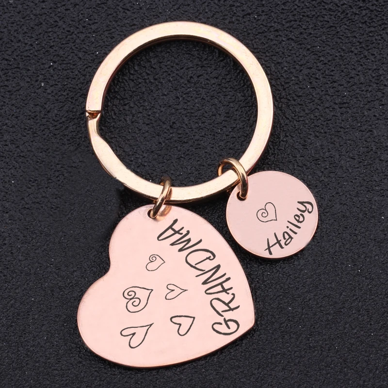 Кольцо для ключей с именем в виде сердца ювелирное изделие из нержавеющей стали