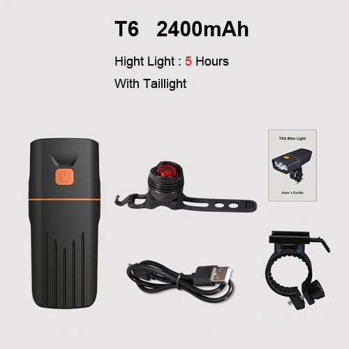 Set 2 T6 2400 mAh NEWBOLER 2400LM высокое светильник 10 час передняя фара для велосипеда светильник usb-фара для светильник Горный Дорожный велосипед вспышка светильник IPX-6 Водонепроницаемый 5 V/1A - Цвет: Set 2 T6 2400 mAh
