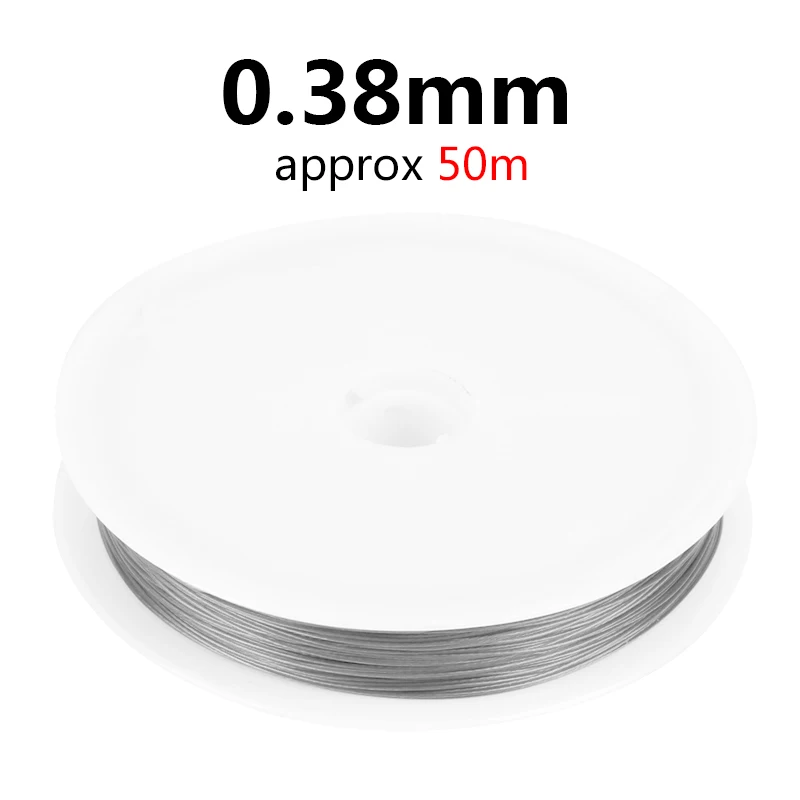 0.38mm Steel color Aiovlo Tone Бисероплетение проволока покрытая из нержавеющей стали Tiger Tail аксессуары для Diy ожерелье браслет серьги ювелирные изделия - Цвет: 0.38mm Steel color