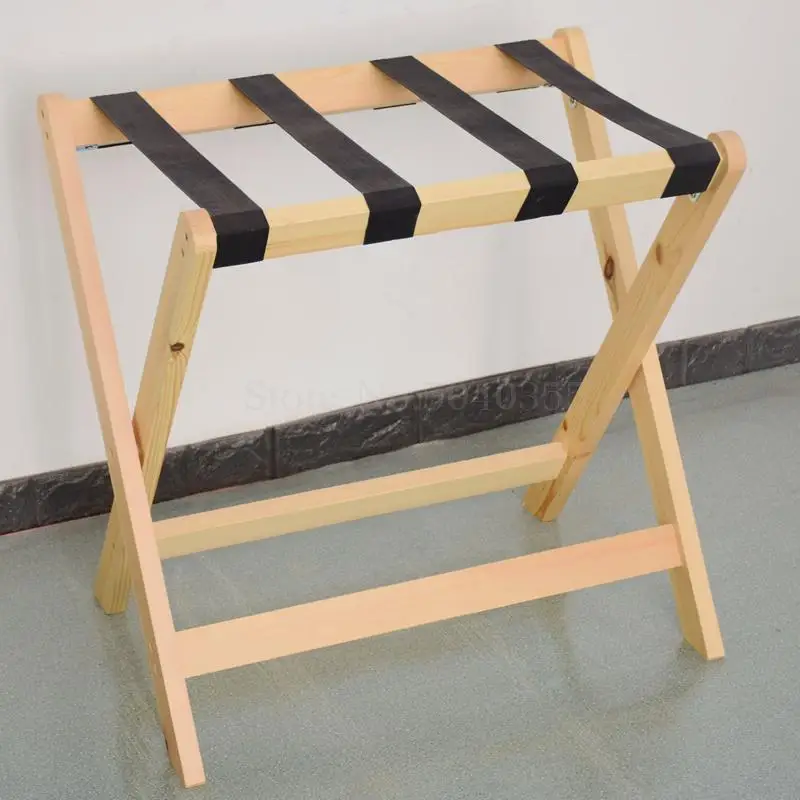 Solid wood luggage rack hotel floor folding racks home bedroom put sleep clothes simple shelves - Цвет: VIP 10