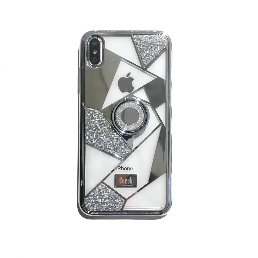 Модный 3d геометрический Блестящий женский чехол для телефона для Iphone X Xs Max Xr 10 8 7 6 6s Plus Роскошный Матовый Мягкий силиконовый чехол - Цвет: silver