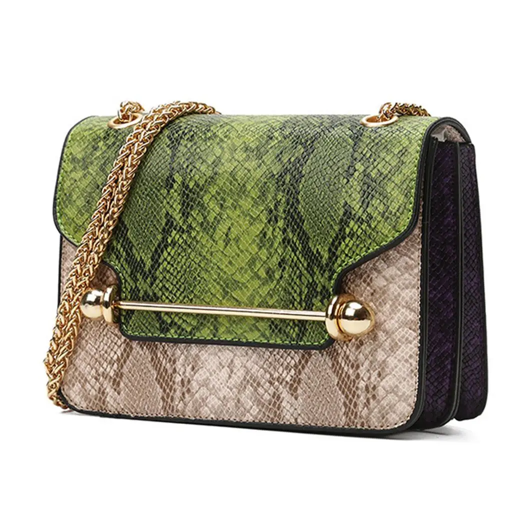Змея тиснение мягкий Браслет клатч сумочка с цепочкой ремень для женщин сумка