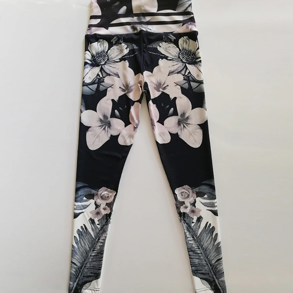 Штаны для йоги с цветочным принтом Pantalon фитнес-брюки подтягивающие леггинсы