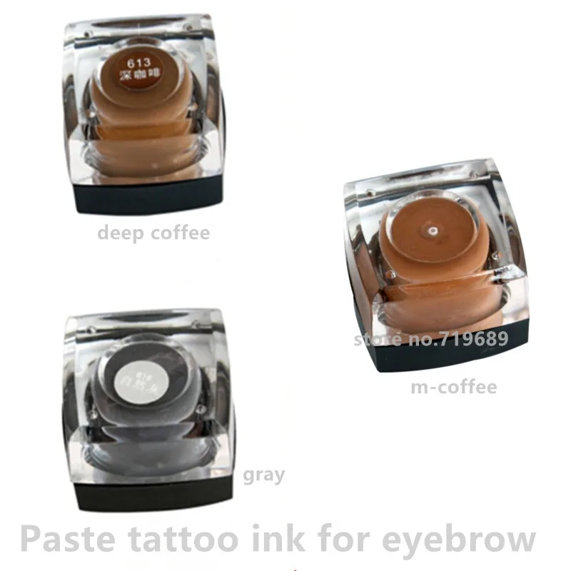 12pcs Paste Permanent Makeup Manual Eyebrow Microblading Pigment Tattoo Inks Bright coffee for Artist