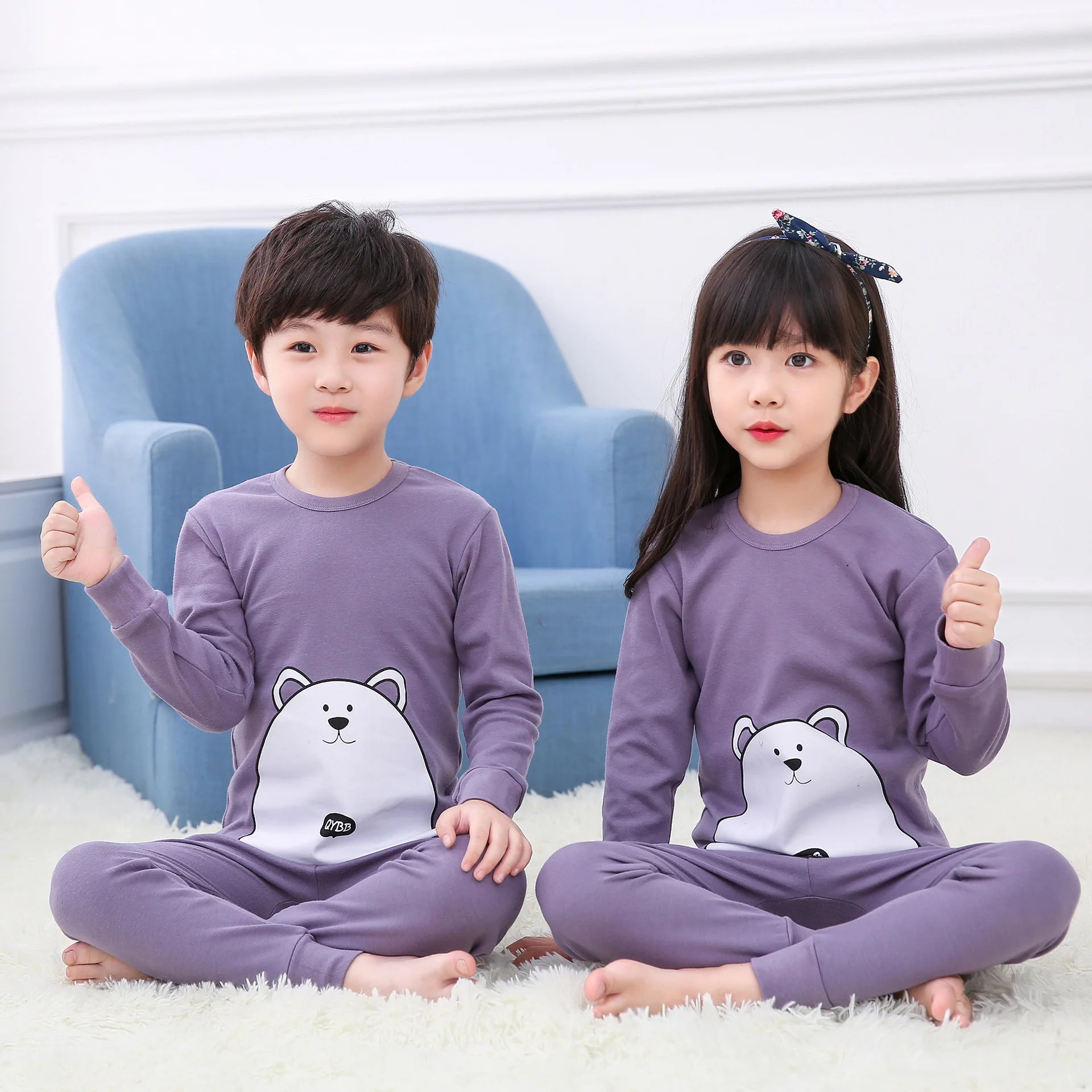 Детские пижамные комплекты для мальчиков одежда сна на весну маленьких девочек