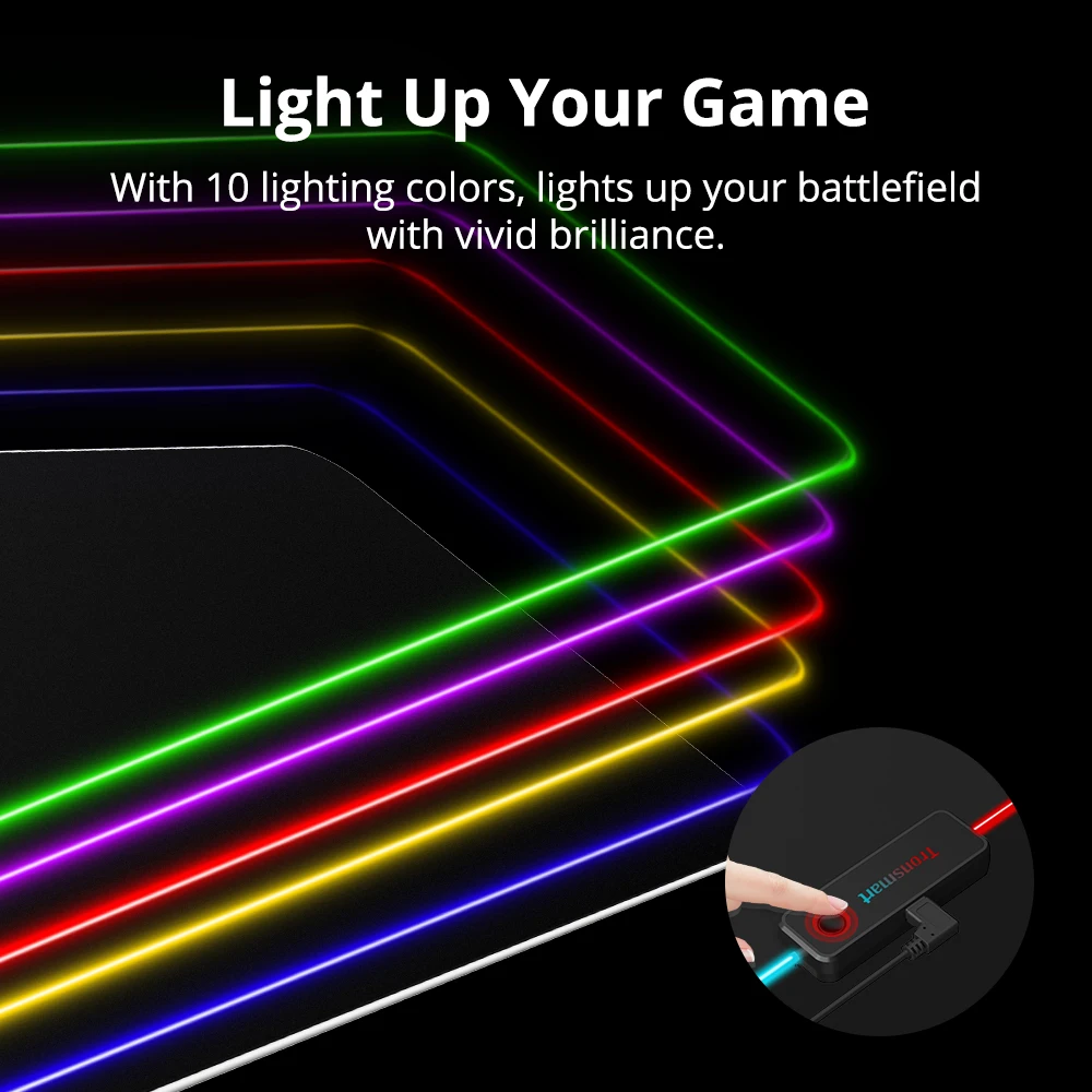 Tronsmart Spire большой коврик для мыши игровой Gamer RGB компьютерный с мягкой тканевой