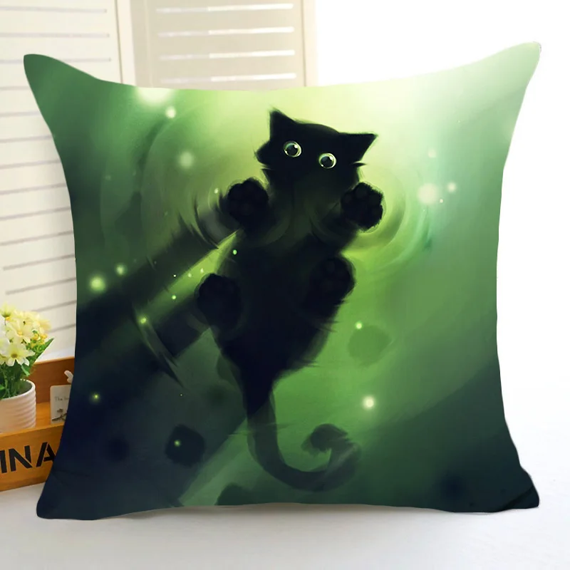 Comwarm 3D забавные животные Полиэстеровая подушка крышка Phantasy пузырь котенок кошка