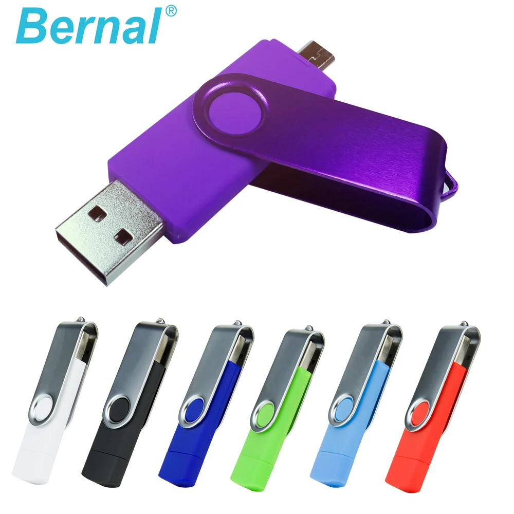 

Bernal OTG pen drive Usb flash drive smartphone 4GB 8GB 16GB 32GB 64GB pendrive color rotary usb 2.0 flash drive for smart phone