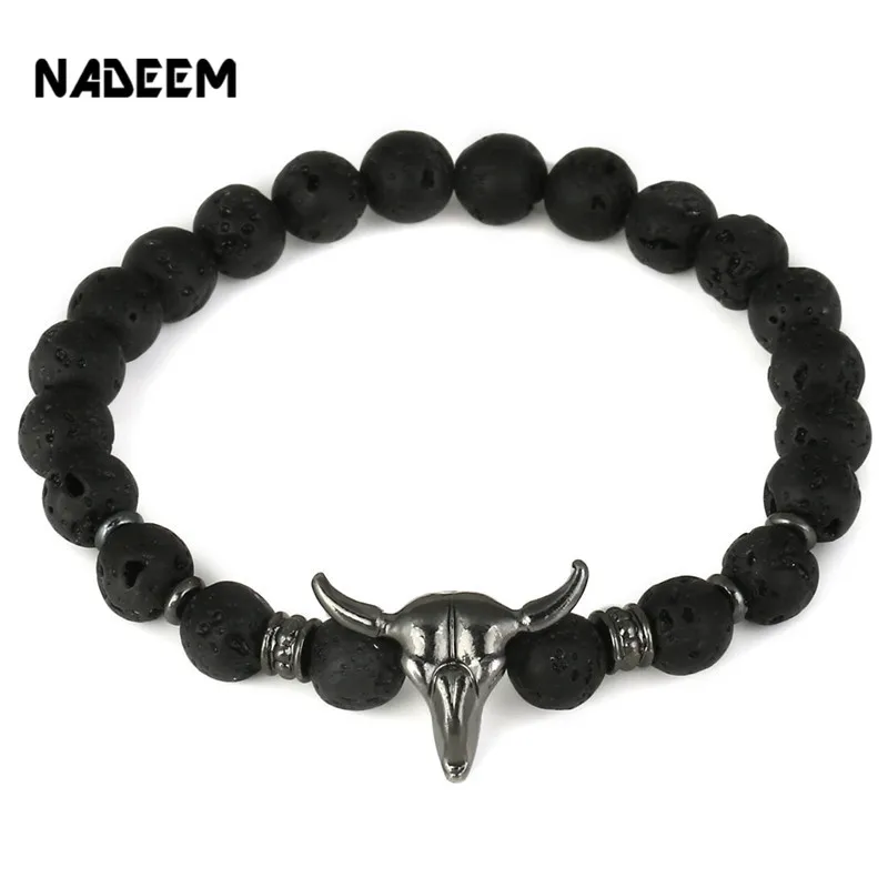 Браслет NADEEM из натуральной лавы браслет золотистого цвета с шармами в виде